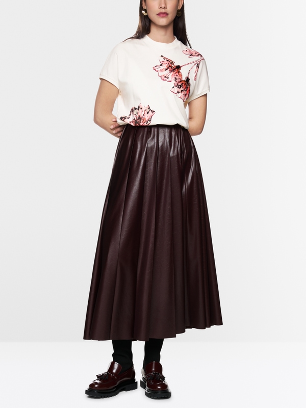 Gebloemd T-shirt met parelddetails