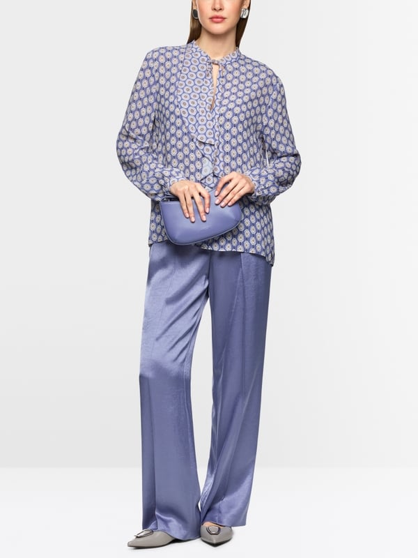 Luftige Schluppen-Bluse mit Volant