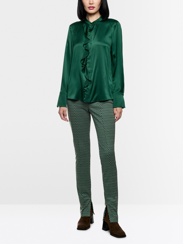 Seidenbluse mit Volant