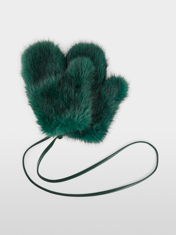 Cosy faux fur mittens