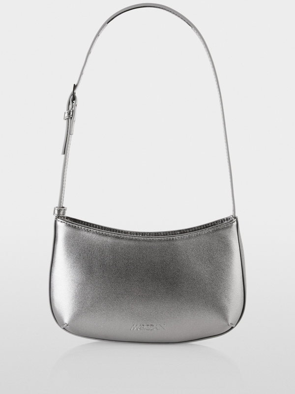 Metallic schoudertas van geitenleer