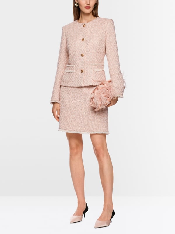 Schimmernde Bouclé Jacke