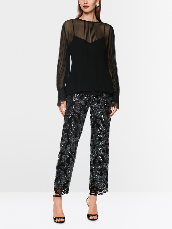 Blouse van zachte viscosecrêpe