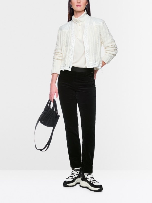 SIENA slim fit velvet pull-on trousers