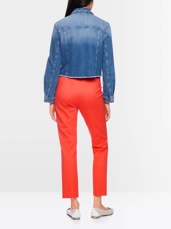 Short denim jacket in stretch cotton