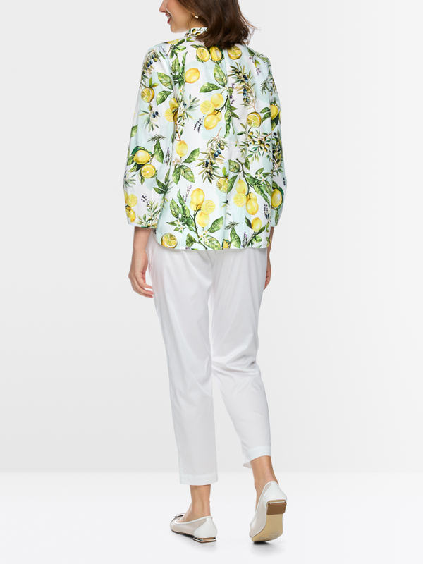 Cotton blouse with lemon print