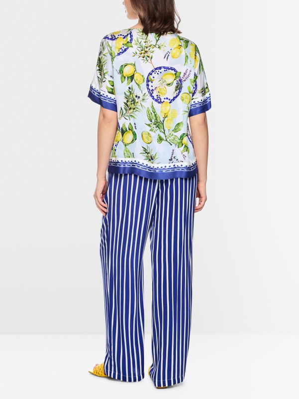 Viscose blouse with Mediterranean print
