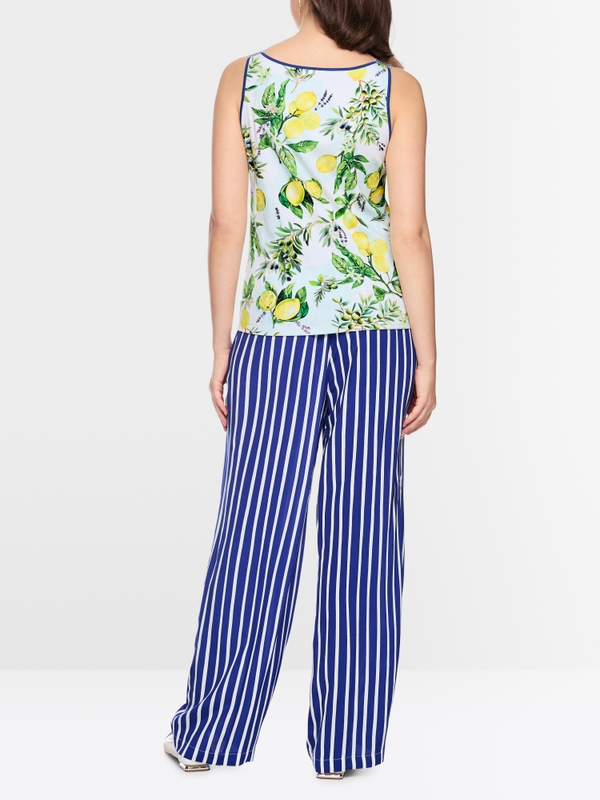 Stretch cotton top with lemon print
