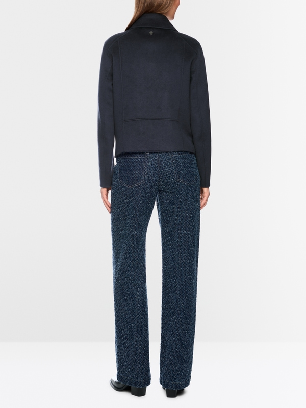 Élégant cardigan en laine style motard