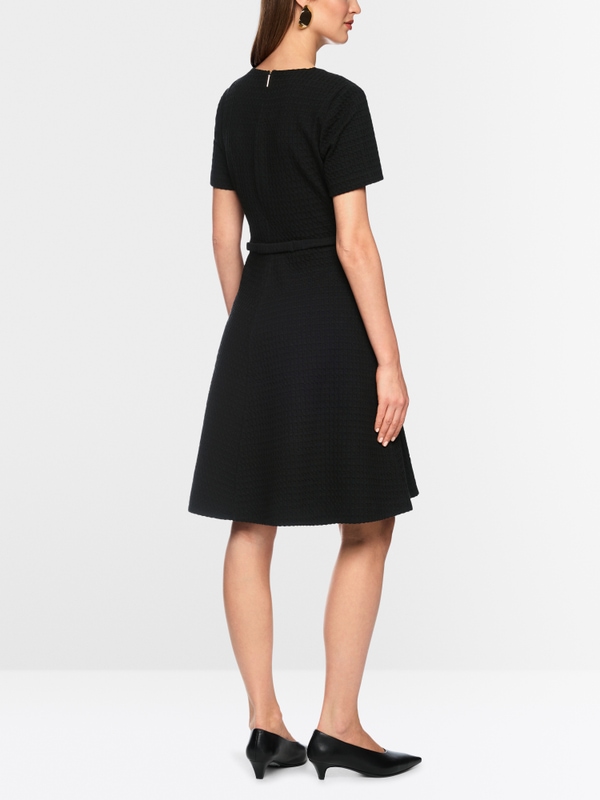 Knee-length waffle piqué dress