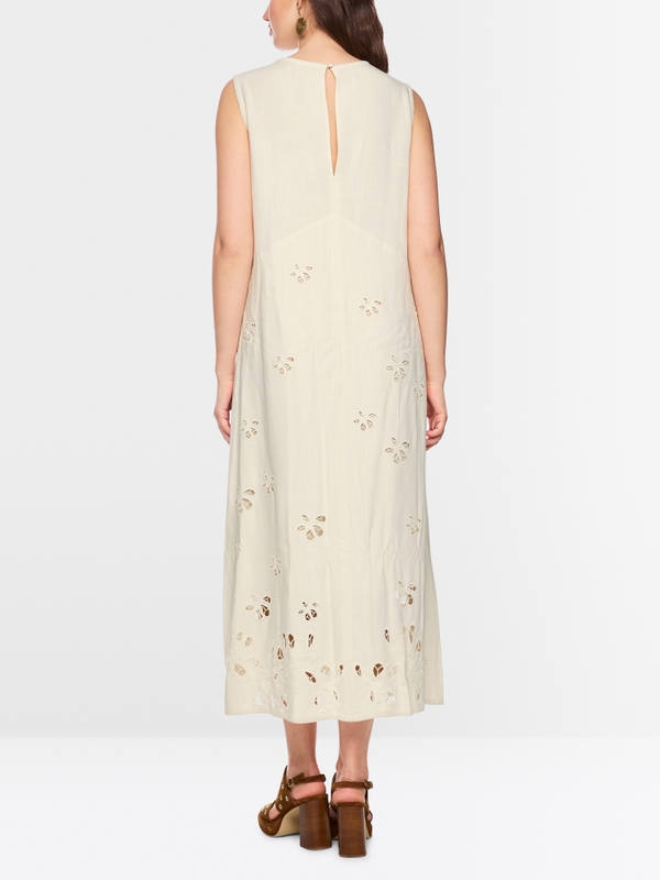 Maxi dress with broderie anglaise
