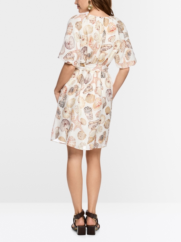 Mini dress in linen and silk