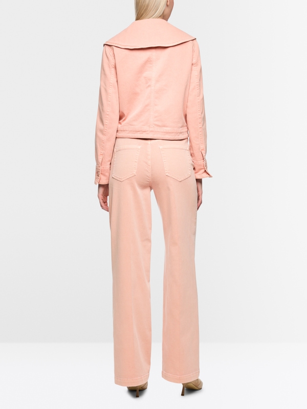 Denim jacket with oversized collar