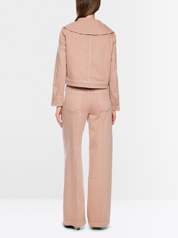 Denim jacket with oversized collar