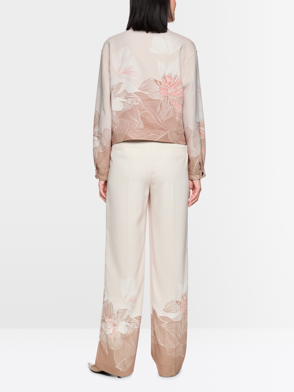 Jacket with print and shirt collar