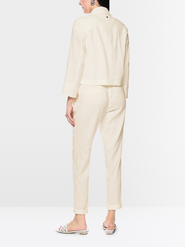 Veste courte en lin et viscose