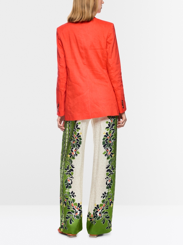 Long blazer with shoulder pads