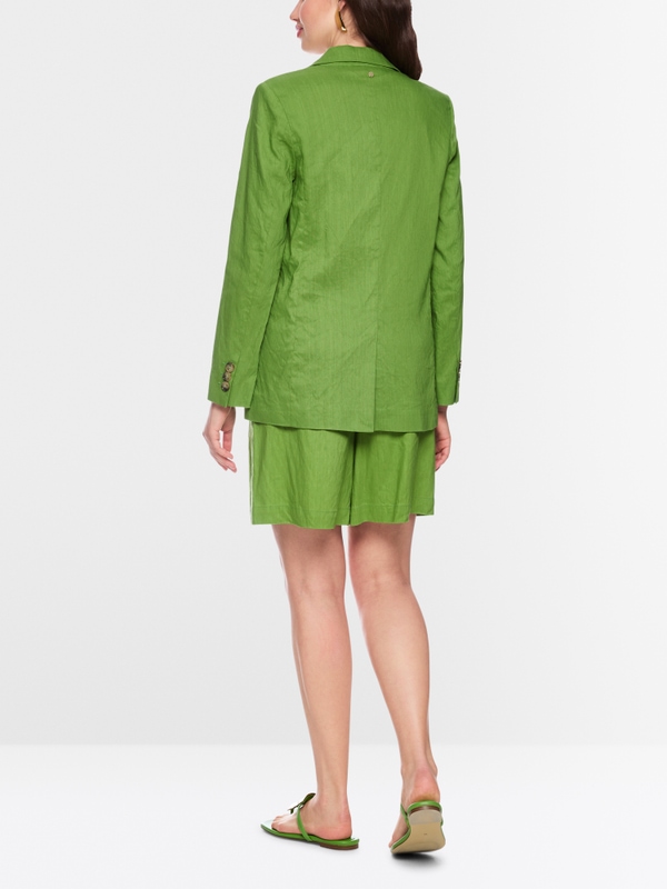 Long blazer with shoulder pads