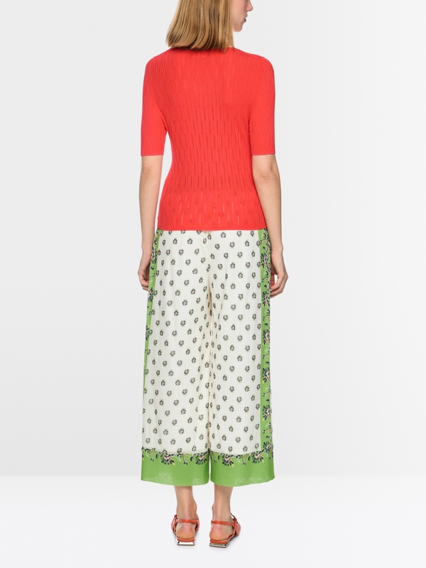 Short-sleeved viscose stretch sweater