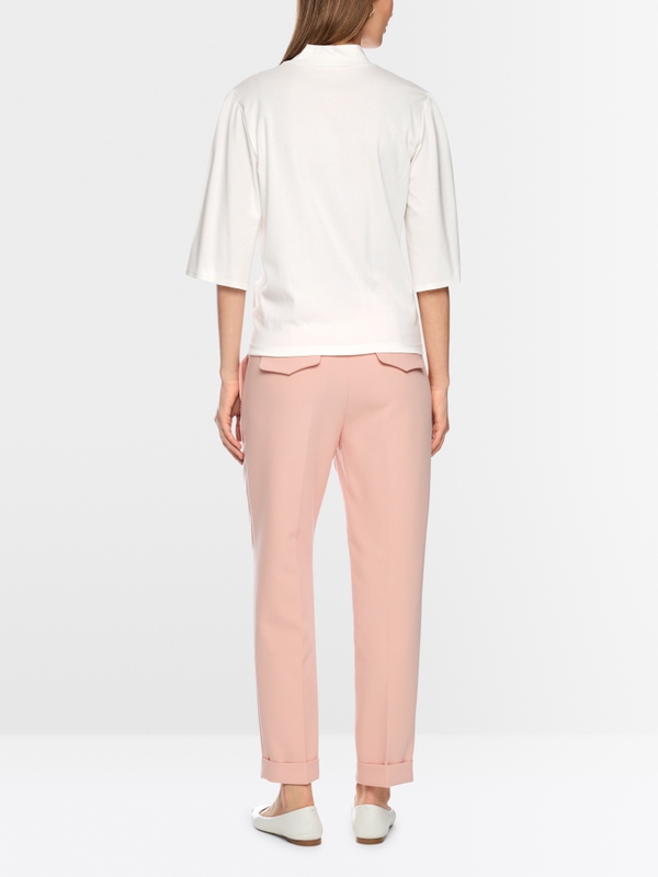 Loose-fit T-shirt with stand-up collar