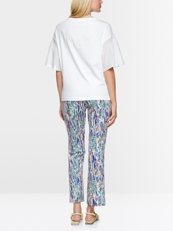 T-shirt en coton stretch avec détails smockés