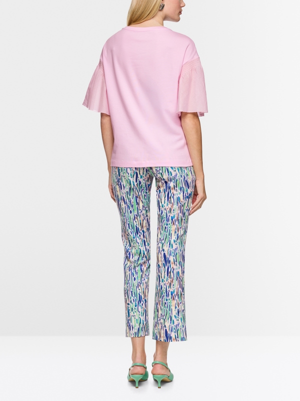 T-shirt en coton stretch avec détails smockés