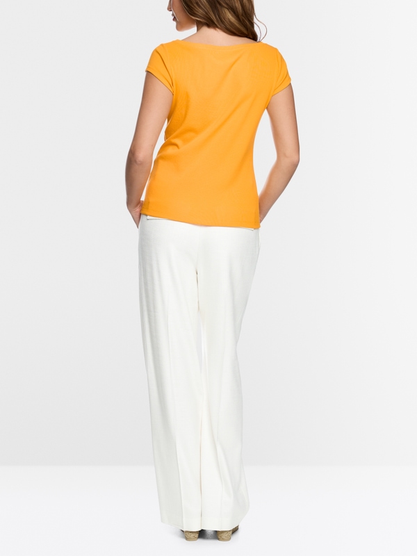 Stretch cotton shirt with cut-out