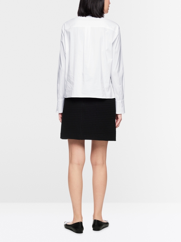 Blouse shirt with stand-up collar