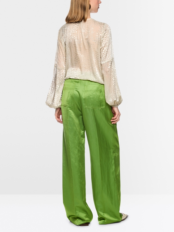 Dévoré satin blouse with leopard pattern