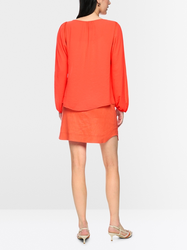 Blouse with lace and pintucks