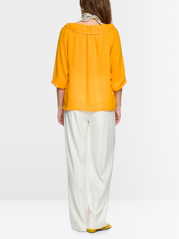 Blouse with Carmen neckline