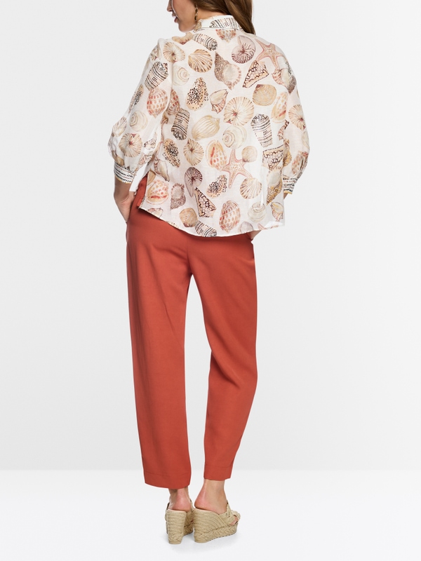 Linen-silk shirt blouse