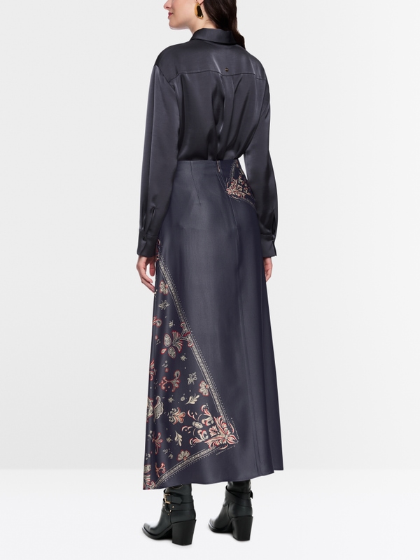 Jupe en viscose à imprimé cachemire