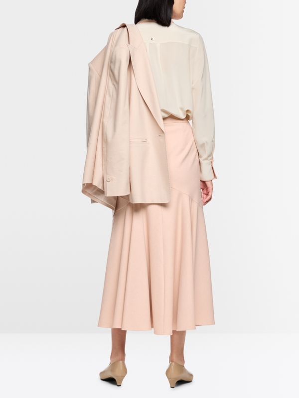 Midi skirt with voluminous hem