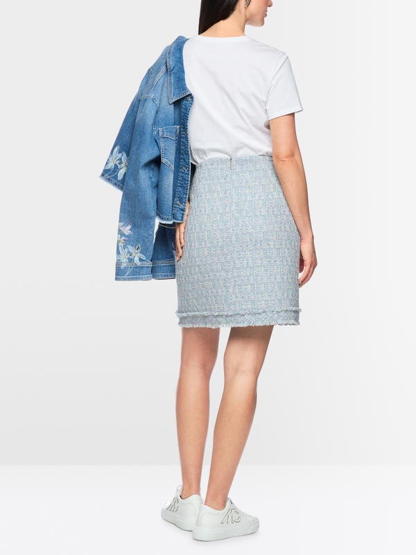 Mini-jupe en bouclé à franges