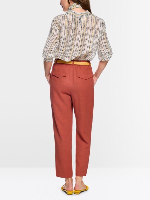 FAQUS viscose-linen blend trousers