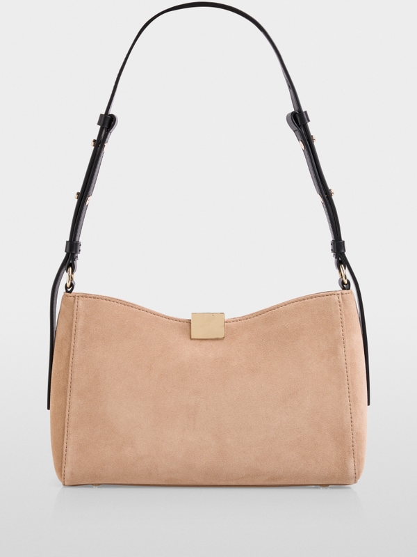 Calf suede shoulder bag