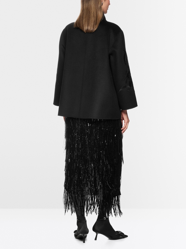 Outdoorjas van 100% wol