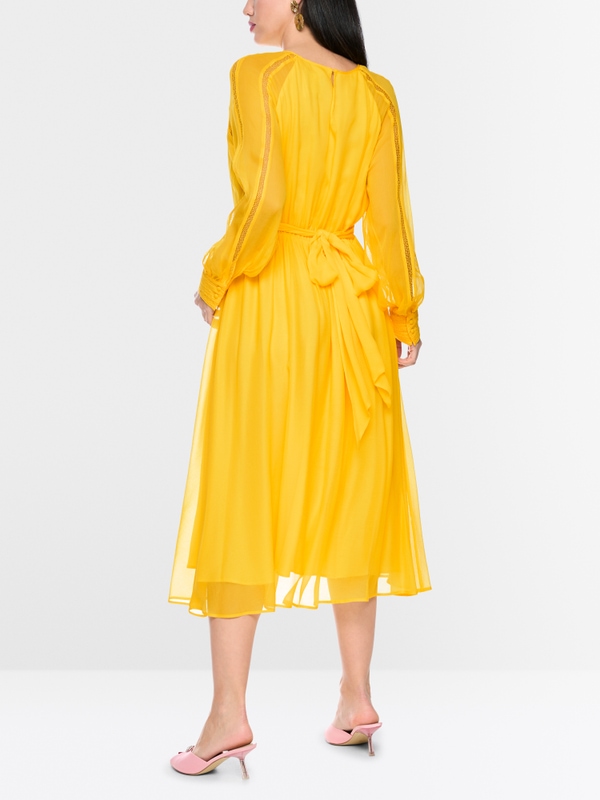 Crinkled viscose midi dress