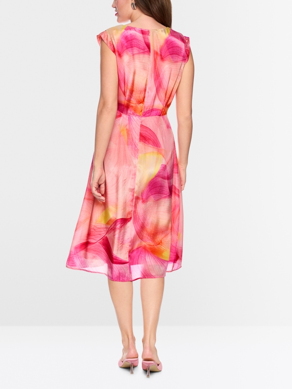 Robe midi en viscose avec arums