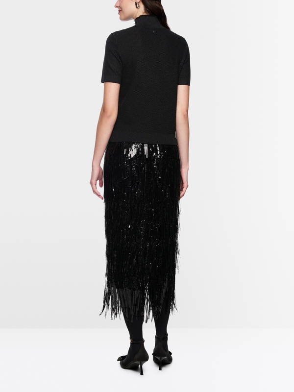 Short-sleeved jumper with lurex