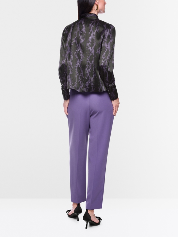 Blouse en soie à imprimé serpent