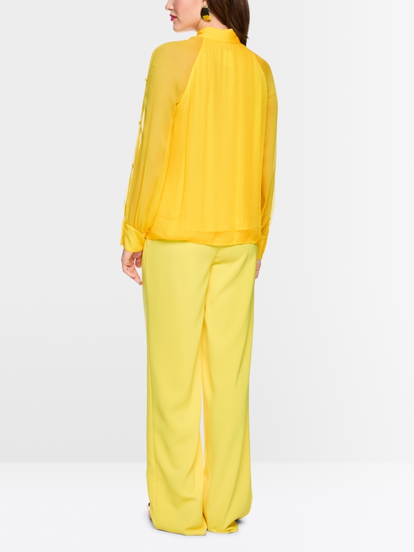 Double-layer cut-out viscose blouse