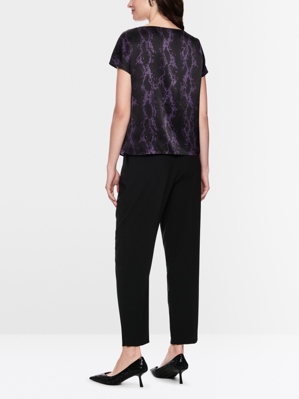 Zijden top met slangenprint