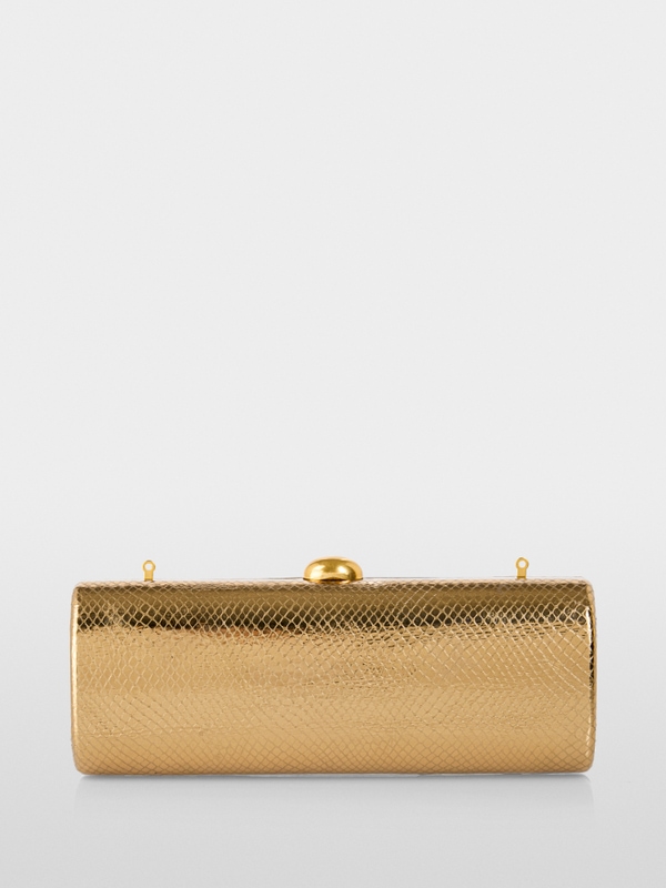 Leather clutch in snake look