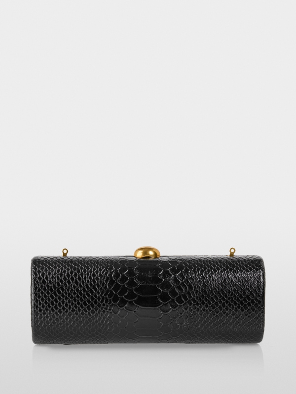 Leather clutch in snake look