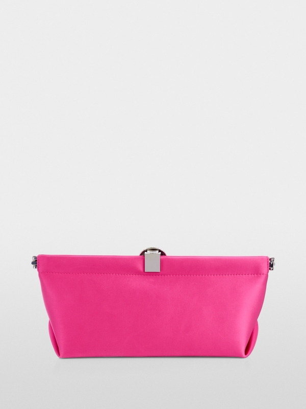 Satin clutch with crystal clasp