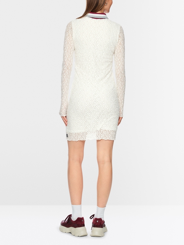 Robe polo à effet résille