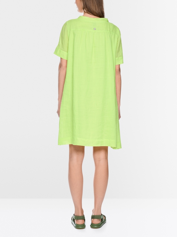 Robe à manches courtes en ramie avec franges