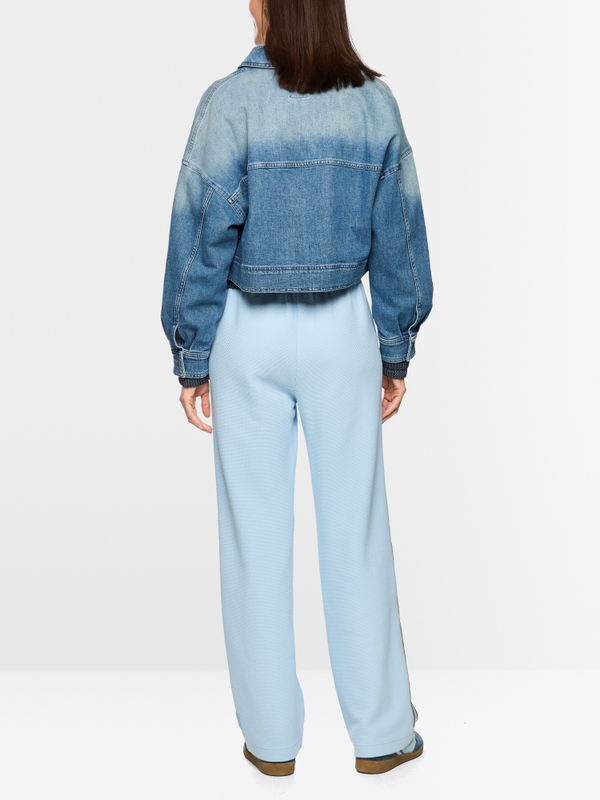 Short denim jacket with zip